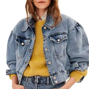 BA & SH Dilara Size M (6) Cotton Denim Jacket In Blue In Blau